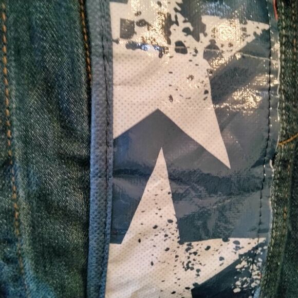 Basic Code Denim Vest Size L Patches Back Panel Freedom - Picture 4 of 7